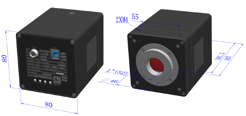 ابعاد دوربین ITR 3 CMOS